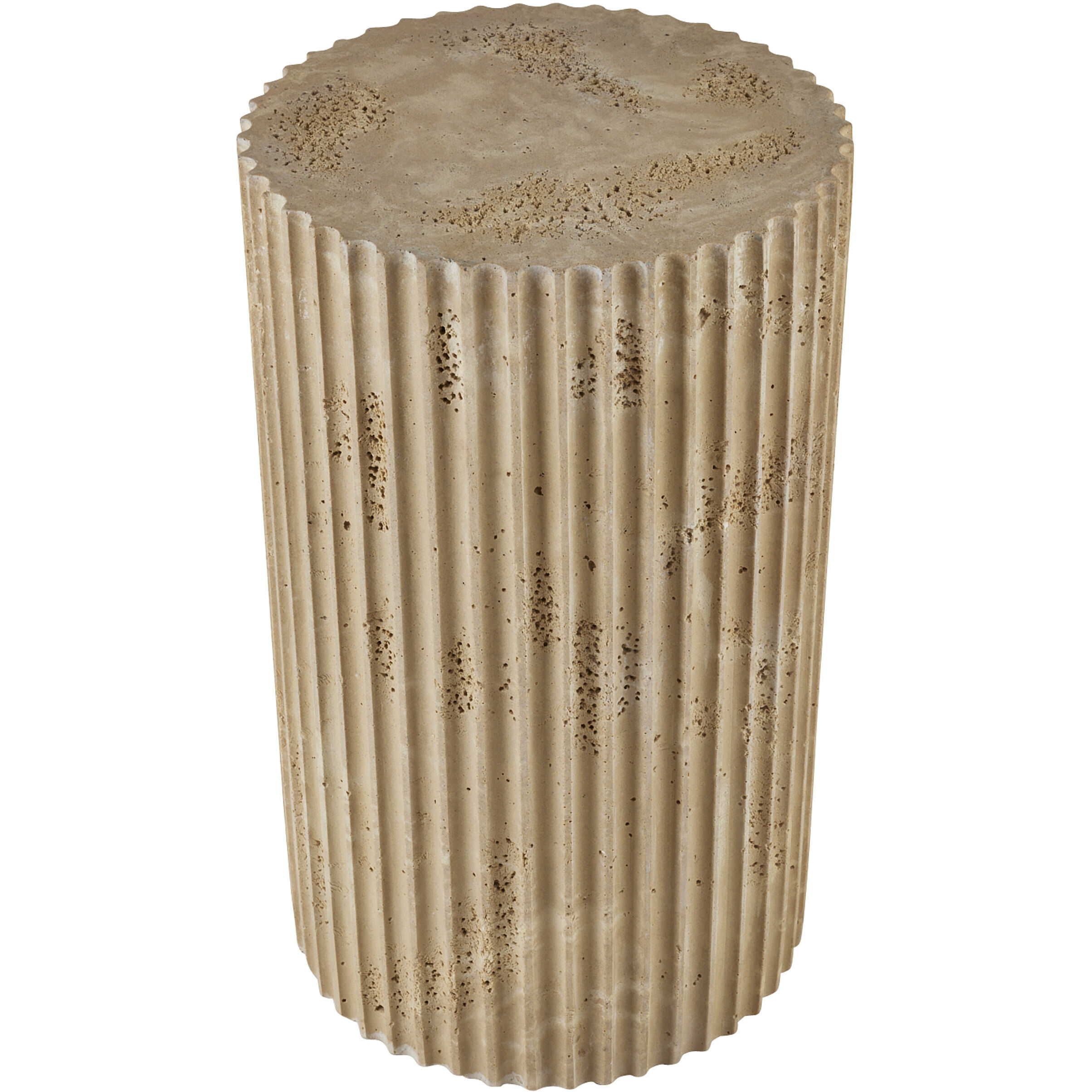 Carmello 14.5 inch Chai Travertine Accent Table