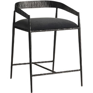 Ansel 30.5 inch Midnight Grey and Natural Iron Counter Stool