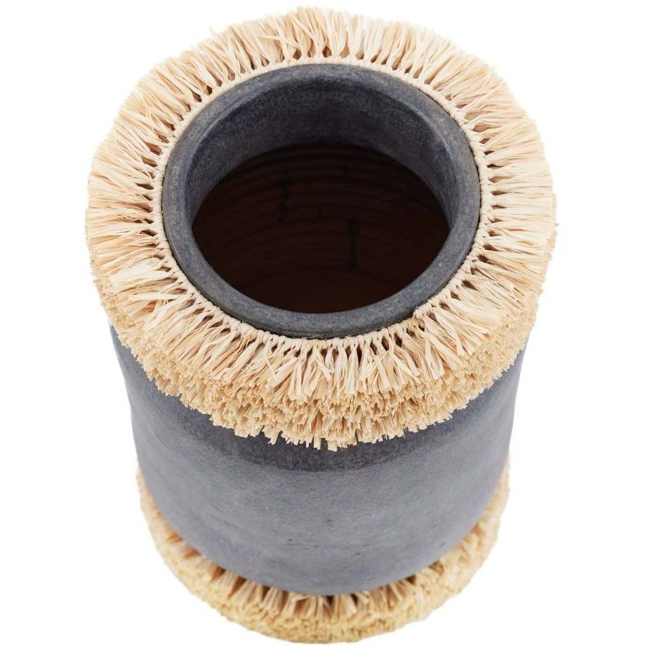 Raffie Matte Charcoal Vase