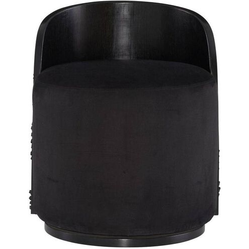 Gretel Black Suede and Black Leather with Ebony Chair