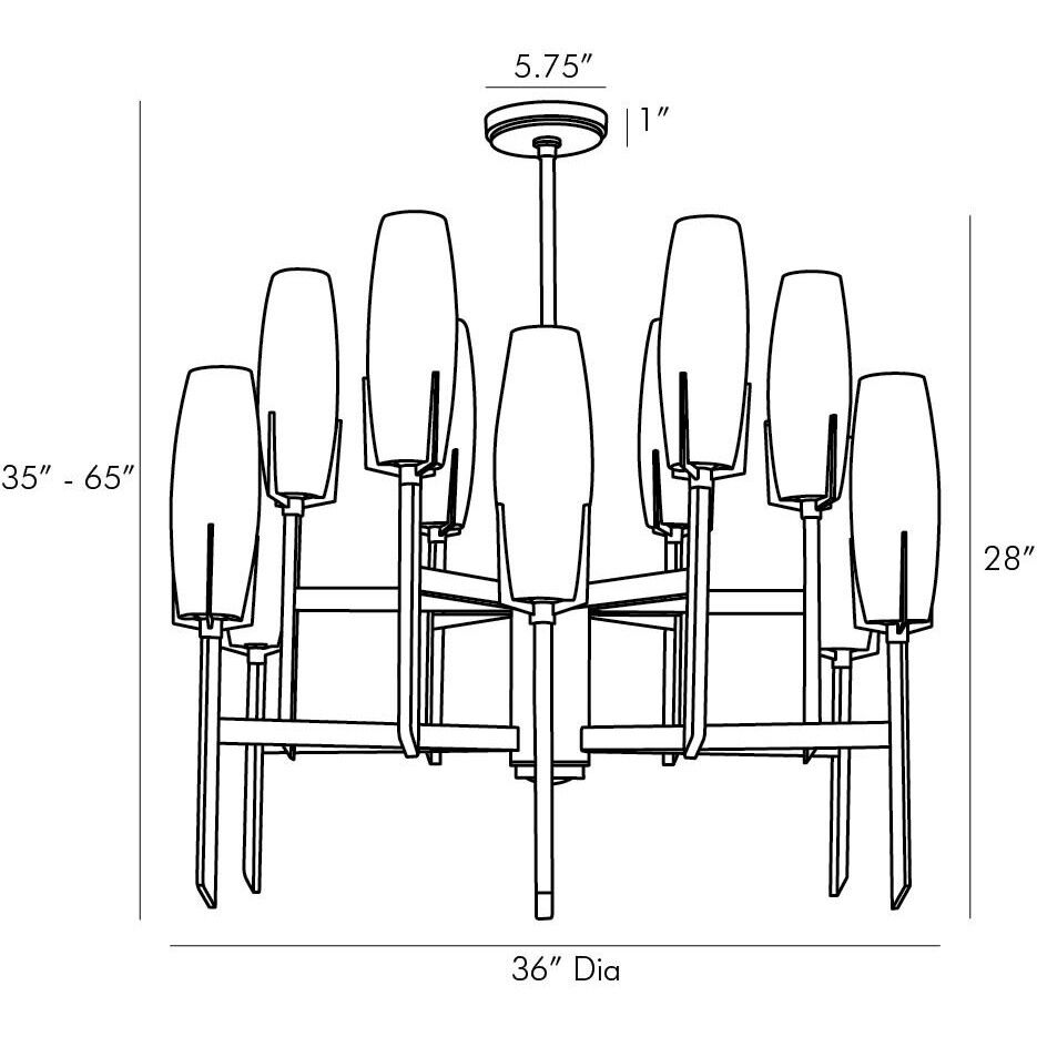 Keifer 12 Light 36 inch Vintage Silver Chandelier Ceiling Light, Large