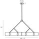 Bend 4 Light 48 inch Blackened Steel Linear Chandelier Ceiling Light in Rippled Amber Glass