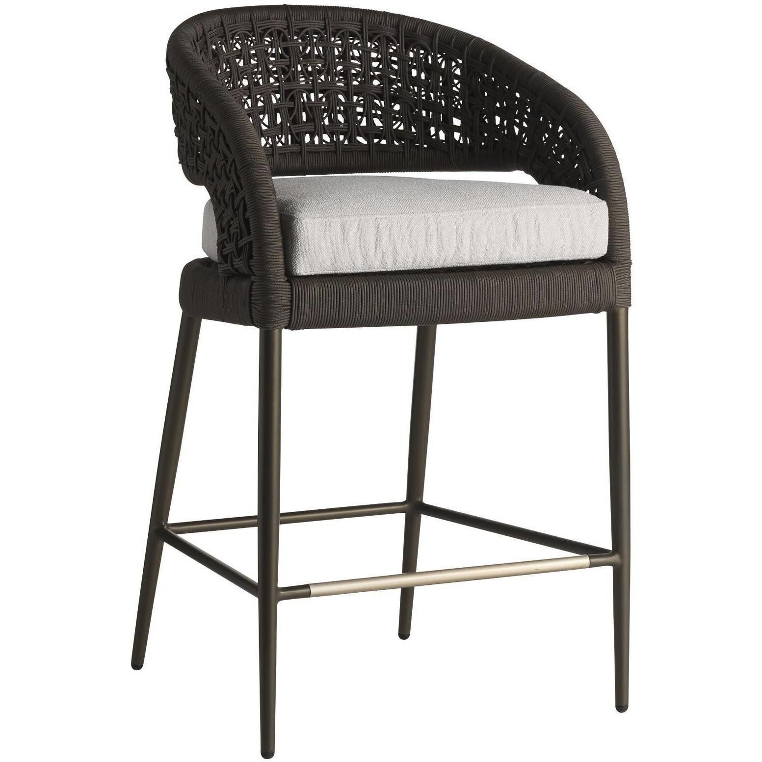 Juri 39.5 inch Porpoise and Charcoal Brown with Dark Gray Outdoor Counter Stool