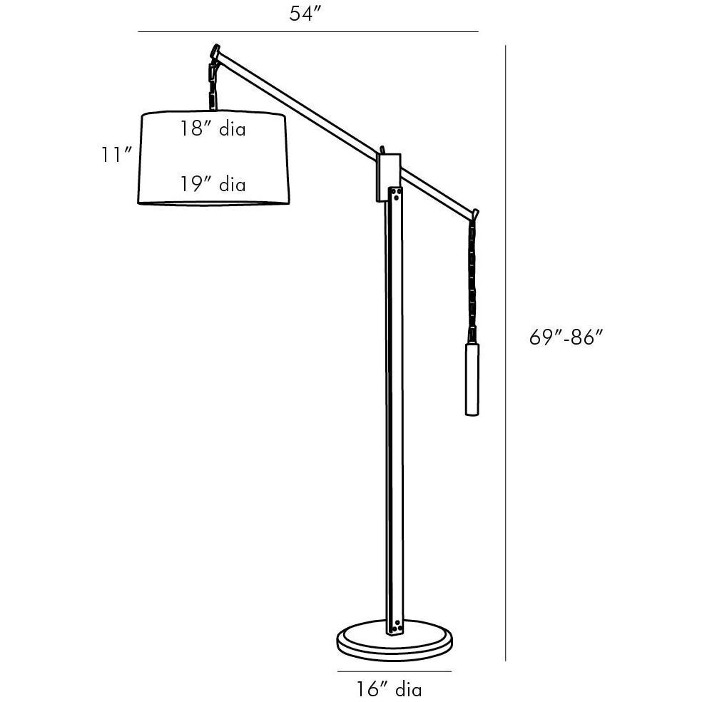 Counterweight 69 inch Aged Bronze Floor Lamp Portable Light