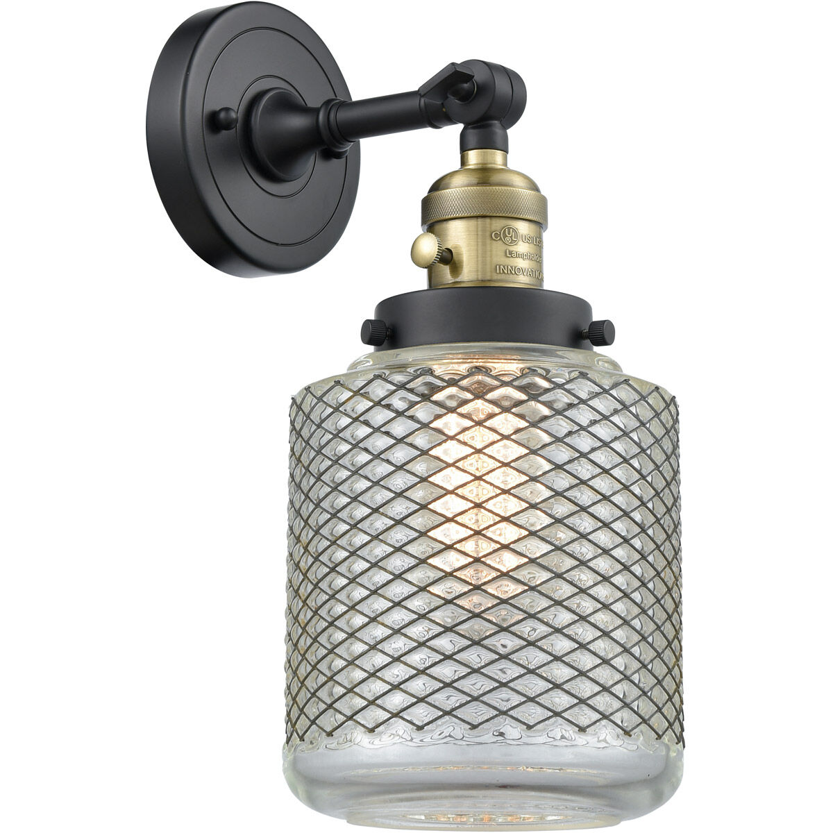 Franklin Restoration Stanton LED 6 inch Black Antique Brass Sconce Wall Light, Franklin Restoration