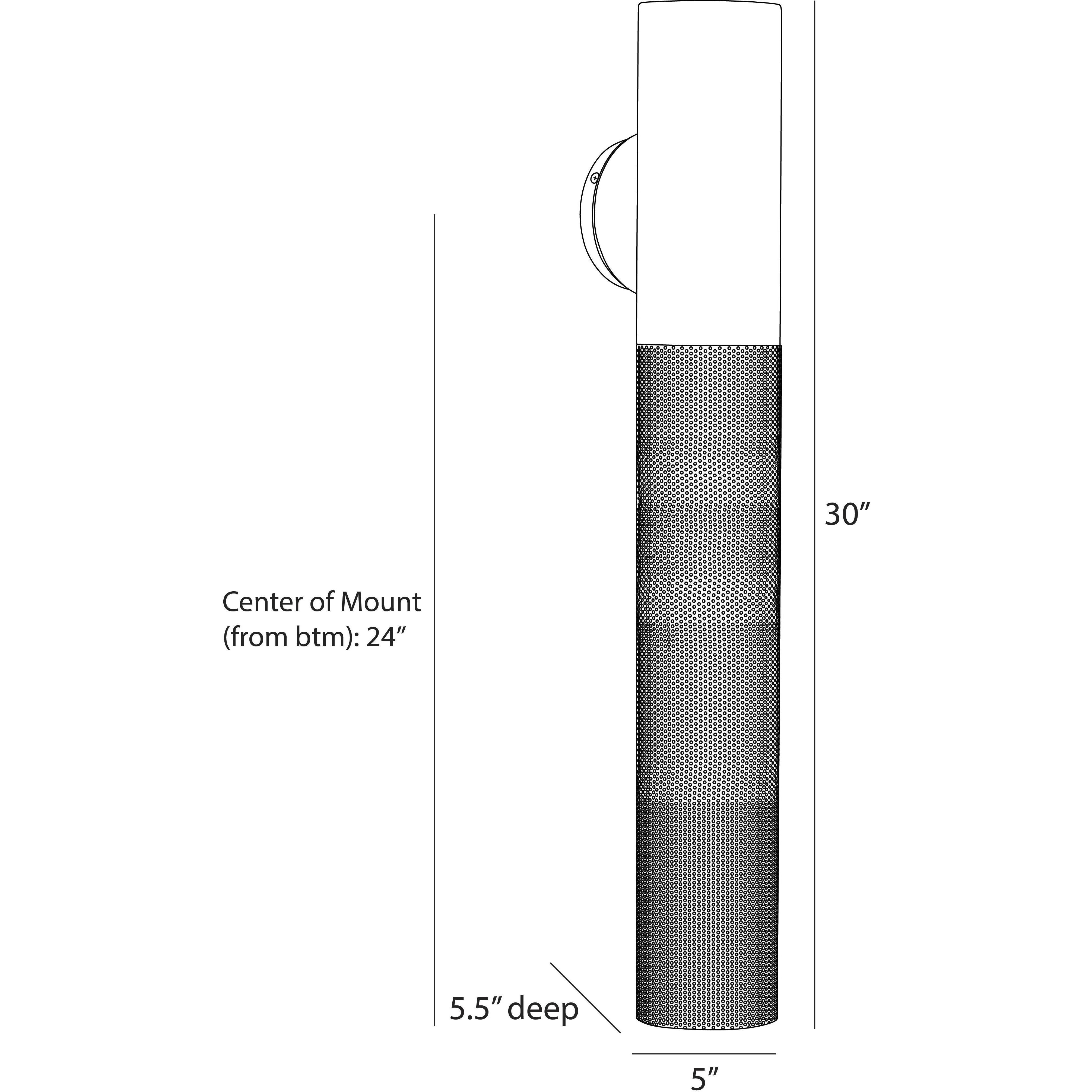 Punch 1 Light 30 inch Marine Grade Matte Black Outdoor Sconce, Large