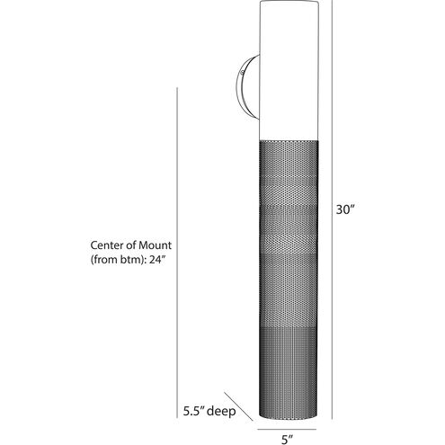 Punch 1 Light 30 inch Marine Grade Matte Black Outdoor Sconce, Large
