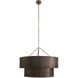 Hecche 6 Light 35 inch Carbon and Bronze Chandelier Ceiling Light