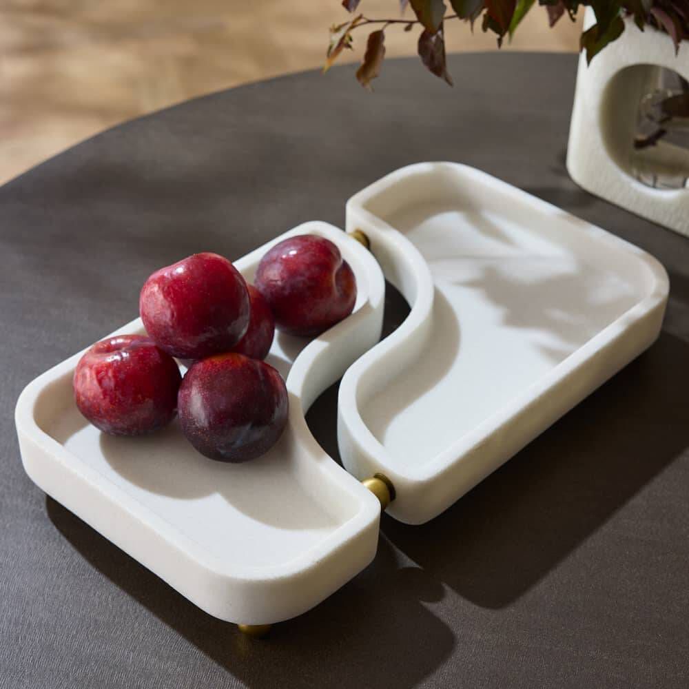 Lily Ivory and Antique Brass Tray