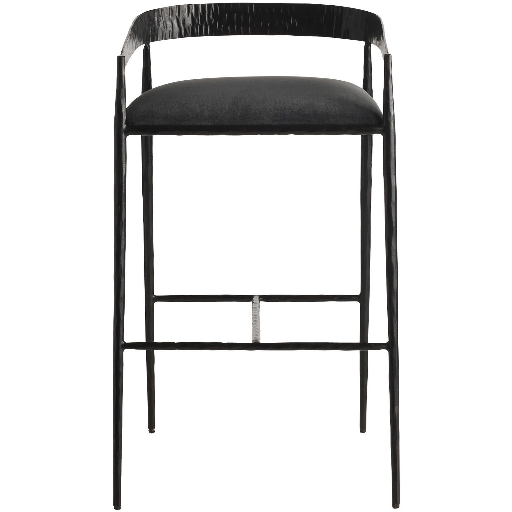 Ansel 36.5 inch Midnight Grey and Natural Iron Bar Stool