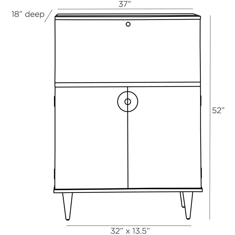 Manhattan 37 inch Toffee Burl Cocktail Cabinet