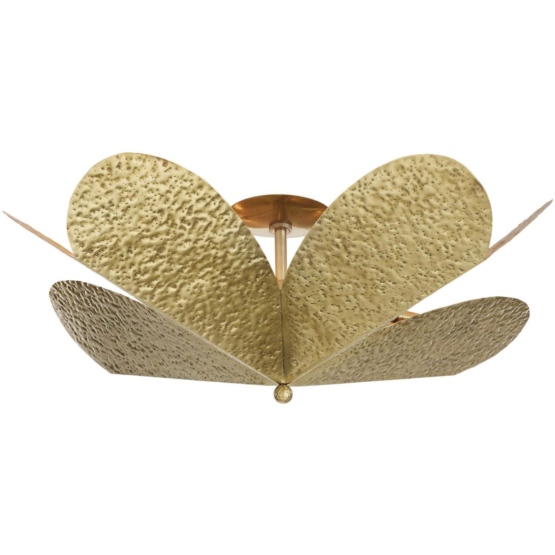 Lucinda 4 Light 31 inch Antique Brass Semi Flush Mount Ceiling Light