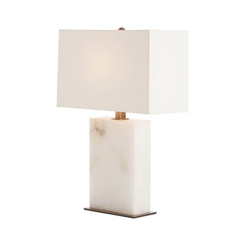 Carson 25 inch 60 watt White and Vintage Brass Table Lamp Portable Light