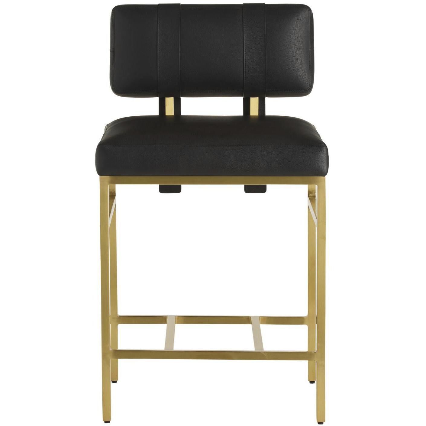 Laney 35 inch Black and Antique Brass Counter Stool