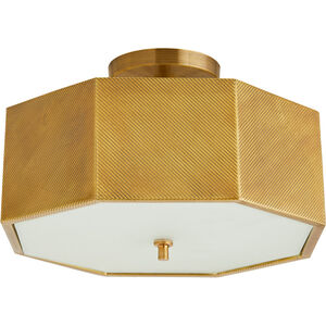 Grespan 2 Light 17 inch Antique Brass Semi-Flush Mount Ceiling Light