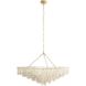 Josephine 3 Light 44 inch Natural and Ivory and Antique Brass Chandelier Ceiling Light, Large