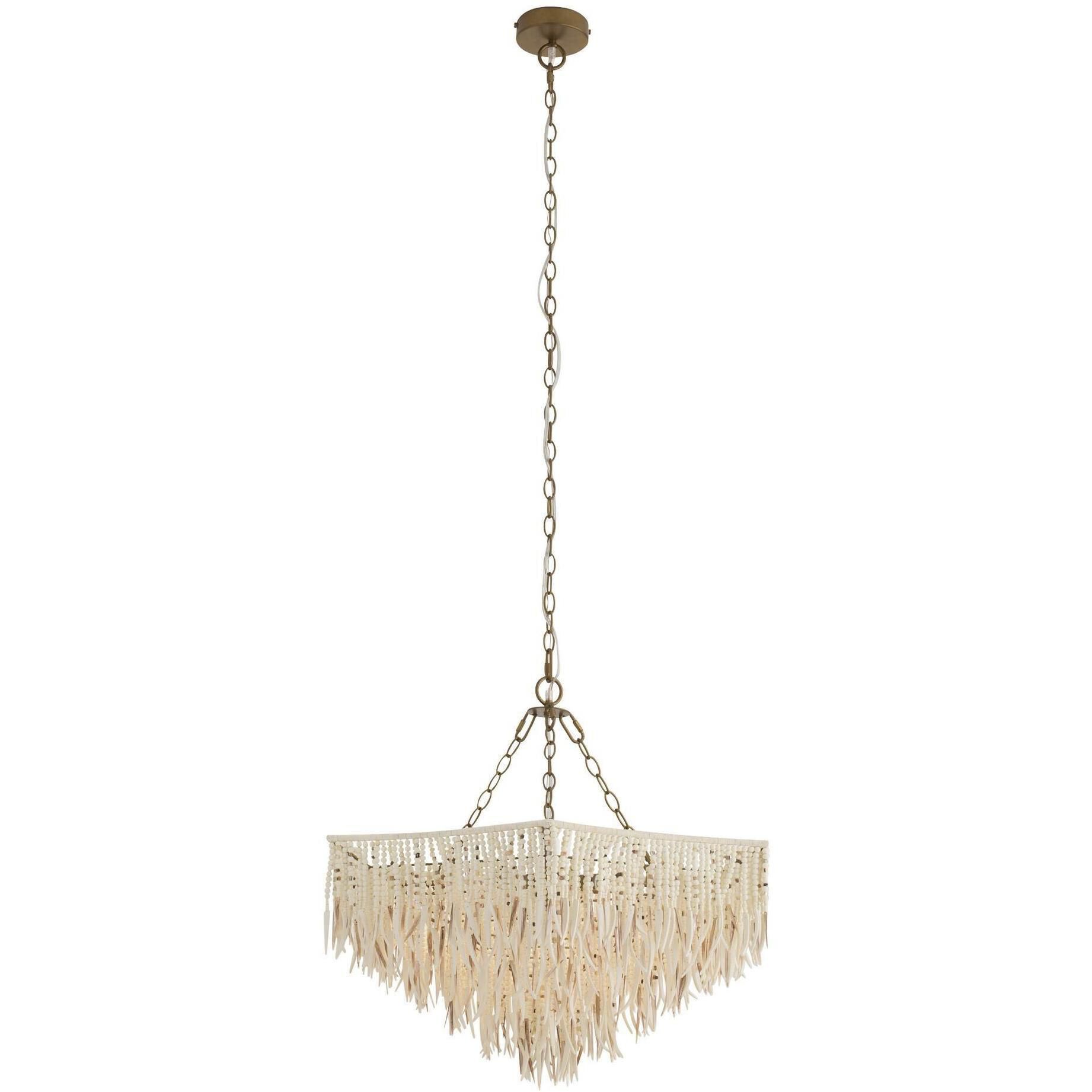 Josephine 6 Light 30 inch Natural and White Chandelier Ceiling Light