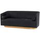 Huxley Noir Leather and White Oyster Sofa