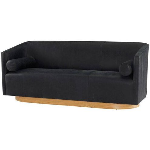 Huxley Noir Leather and White Oyster Sofa