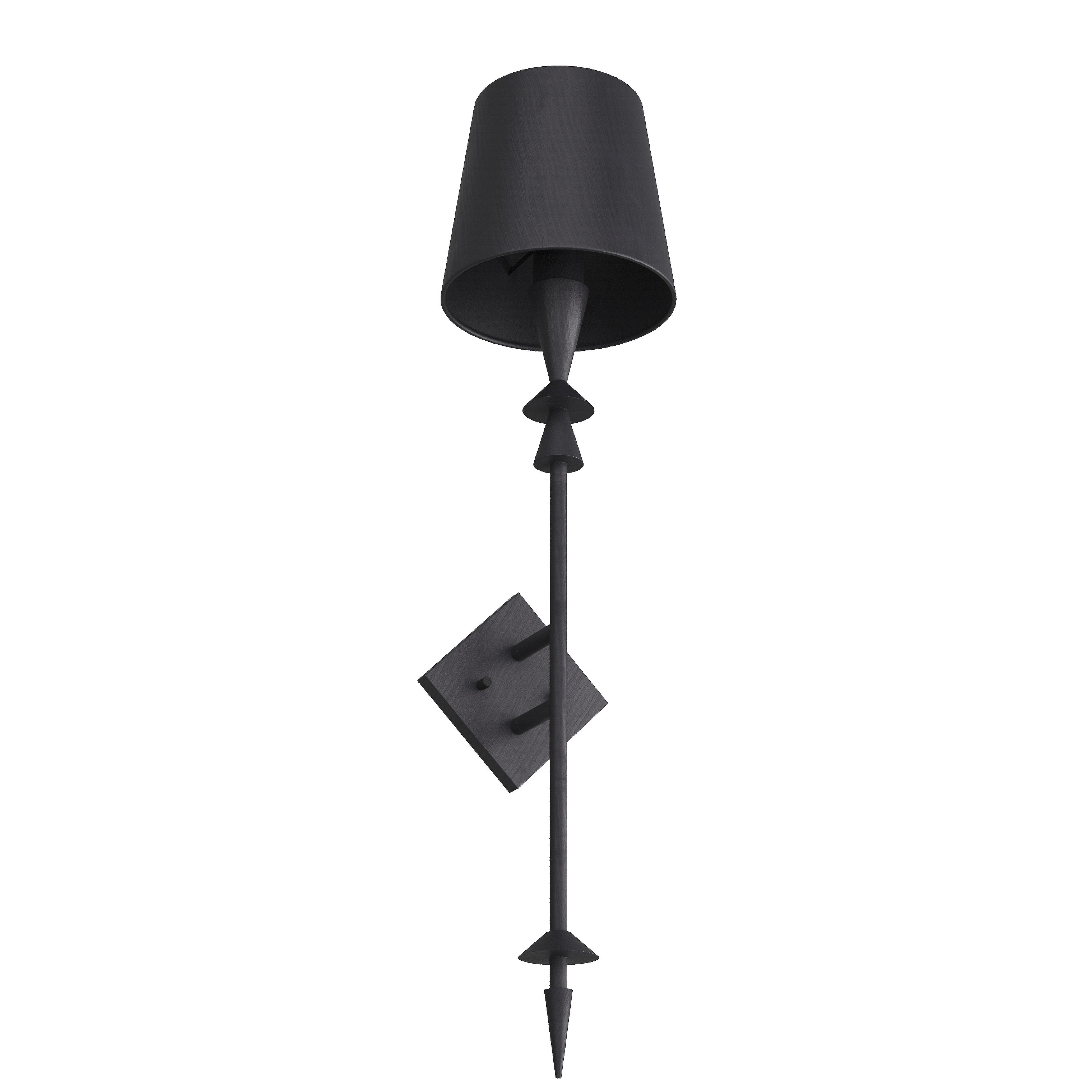 Anton 1 Light 8 inch Black Gesso Sconce Wall Light