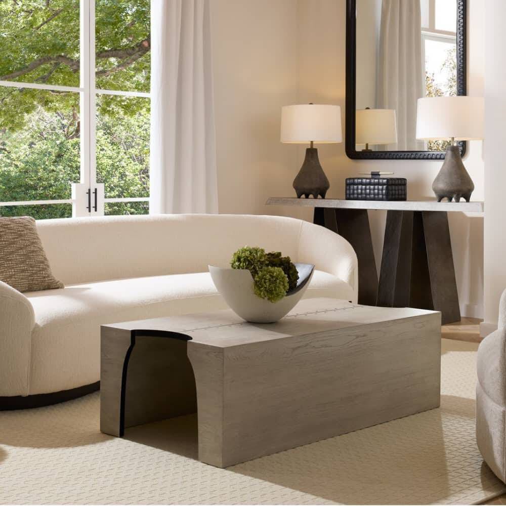 Halton 52 X 16.5 inch Smoke and Blackened Iron Cocktail Table