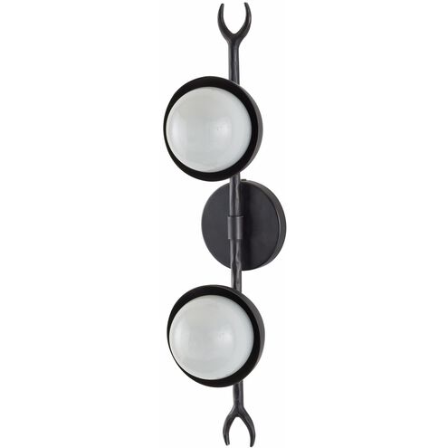 Churchill 2 Light 6 inch Blackened Iron Sconce Wall Light