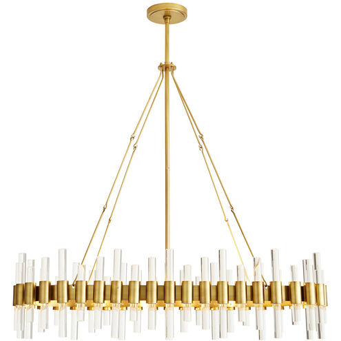 Haskell 10 Light 43 inch Antique Brass Chandelier Ceiling Light, Oval