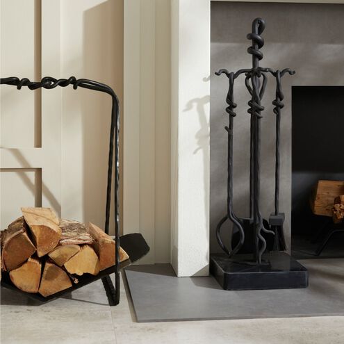 Darius Blackened Iron Log Holder