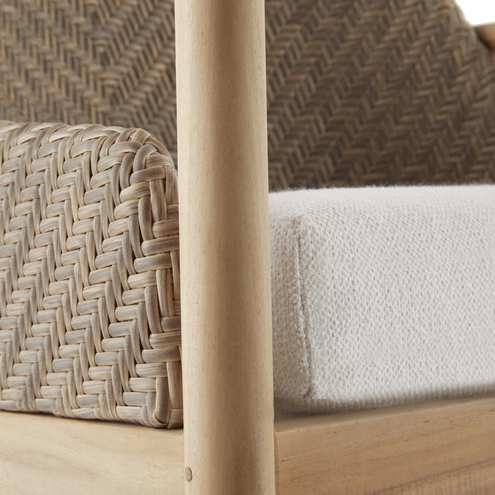 Chilton Pearl and Dark Blonde with Natural Teak Outdoor Dining Chair