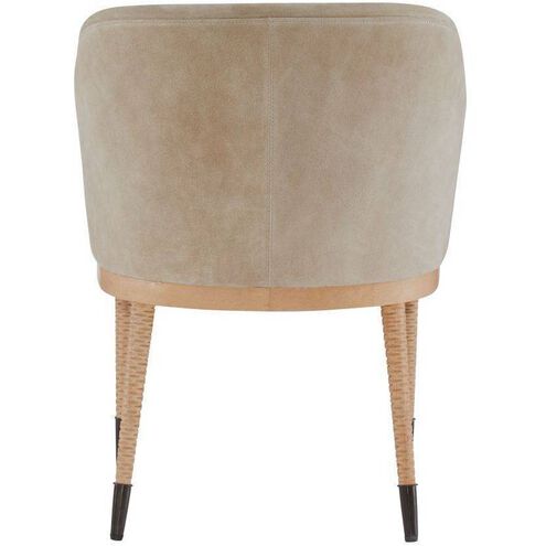 Hershel Taupe Suede and Blonde Beech Wood with Blackened Bronze Dining Chair