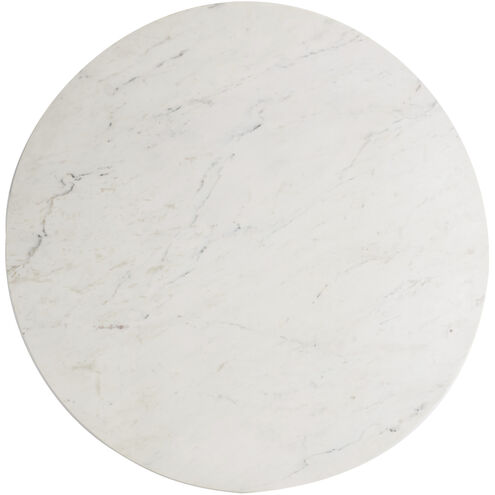 Melt 55 inch White Marble and Cerused Natural Dining Table, Large