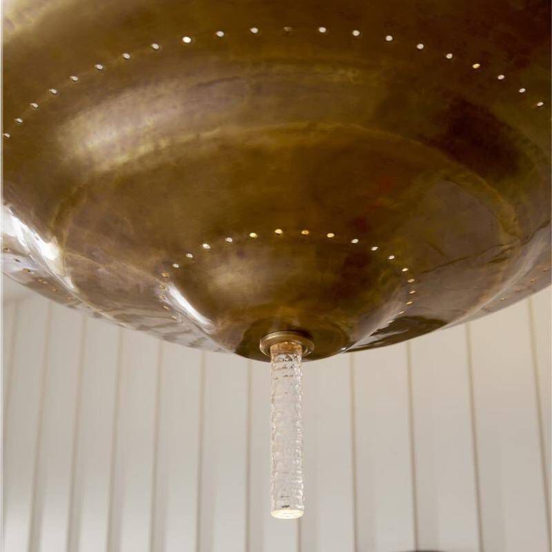 Istanbul 2 Light 26 inch Antique Brass Semi-Flush Mount Ceiling Light