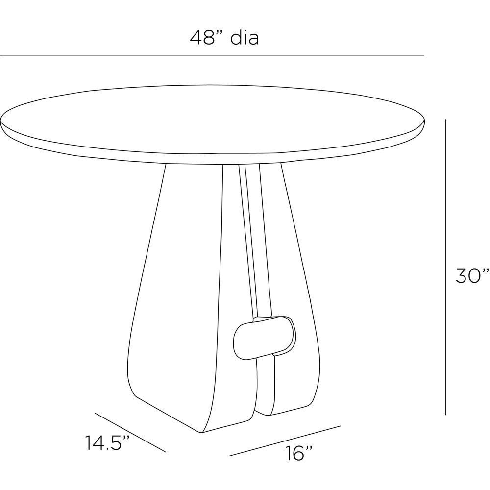 Melt 48 inch Cerused Natural Wood and White Marble Entry Table