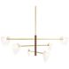 Hockless 6 Light 52 inch Antique Brass and Walnut Chandelier Ceiling Light