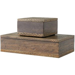 Turney 5.5 X 5.5 inch Dark Walnut Boxes, Set of 2