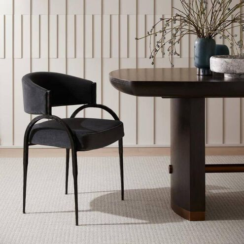 Bahati Midnight Grey and Natural Iron Chair