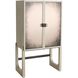 Jermaine Antiqued Amber and Smoke with Bronze Cocktail Cabinet