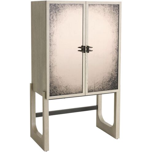 Jermaine Antiqued Amber and Smoke with Bronze Cocktail Cabinet