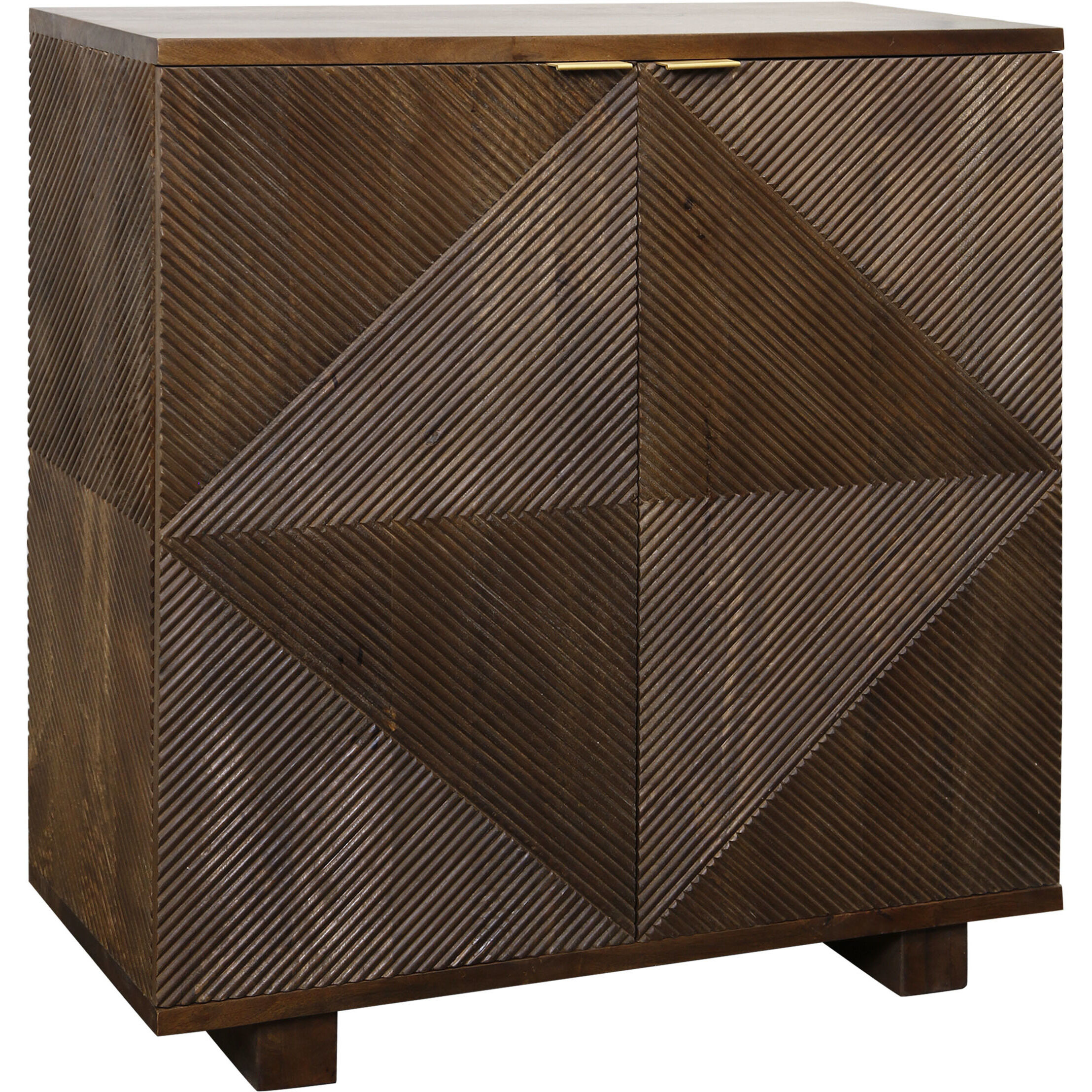 Angleton Espresso Brown and Brushed Brass Cabinet
