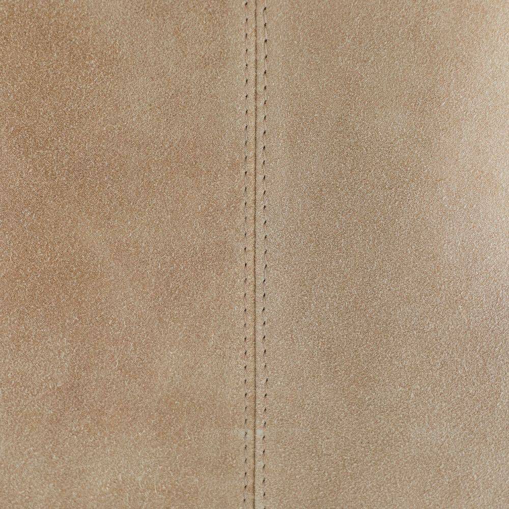 Hershel Taupe Suede and Blonde Beech Wood with Blackened Bronze Dining Chair