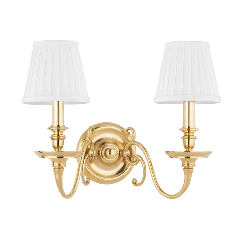 Charleston 2 Light 16 inch Aged Brass Wall Sconce Wall Light