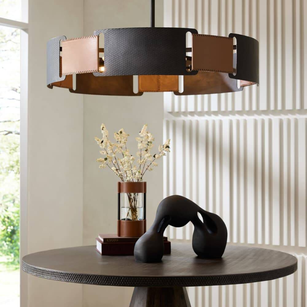 Ivan 5 Light 36.5 inch Brown and Blackened Iron Chandelier Ceiling Light