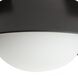 Glaze 1 Light 12 inch Antique Brass and Matte Black Ceramic Flush Mount Ceiling Light, Small
