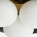 Glaze 3 Light 19 inch Antique Brass and Matte Black Ceramic Flush Mount Ceiling Light, Large