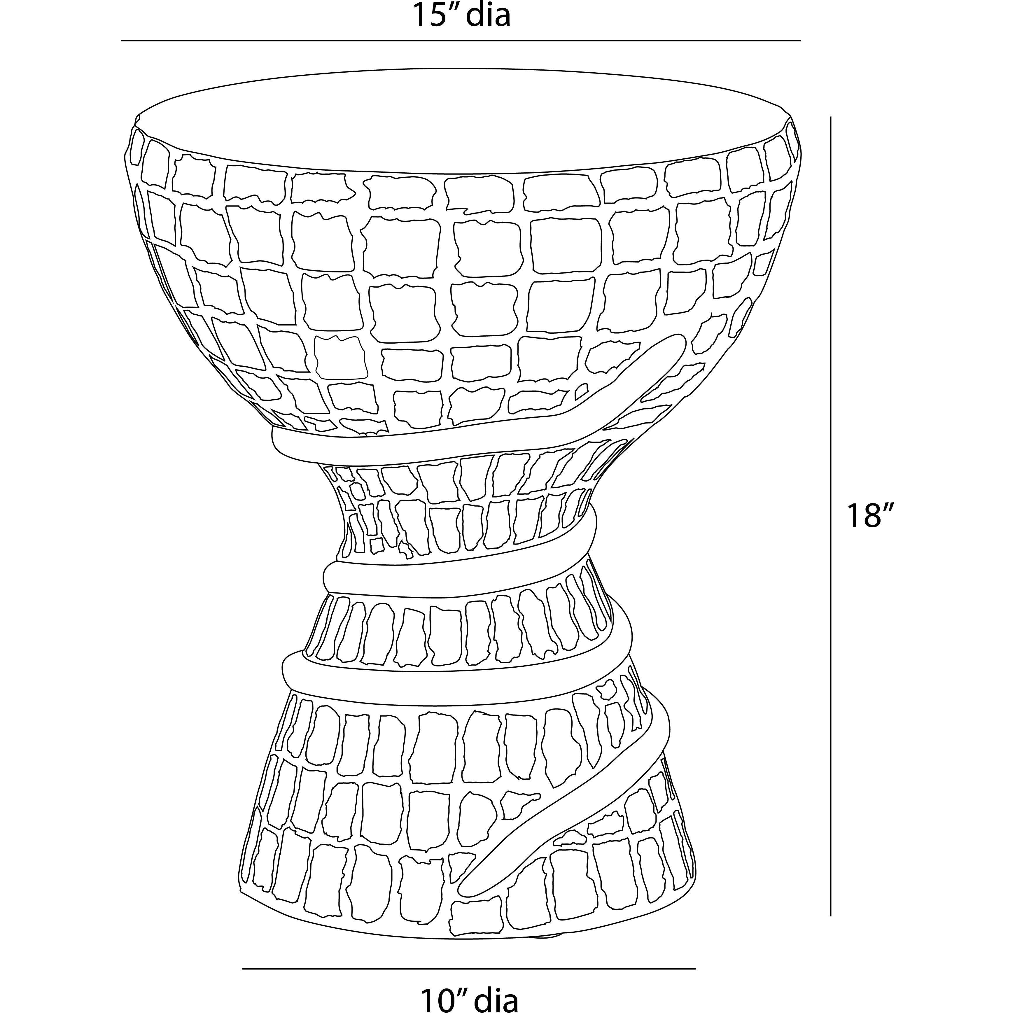 Kobra 15 inch Black Volcanic Ash Outdoor Accent Table