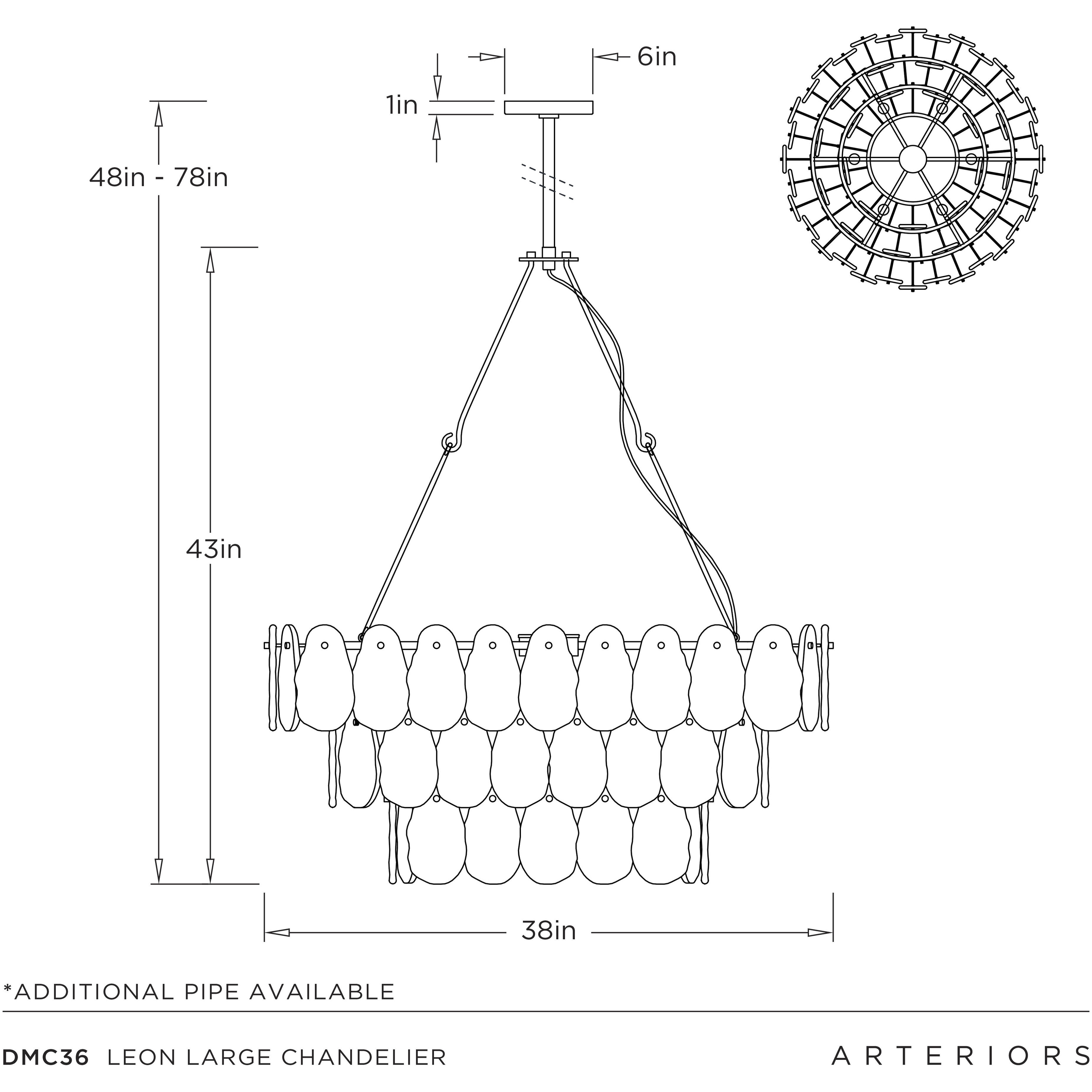 Leon 7 Light 38 inch Antique Brass Chandelier Ceiling Light, Large