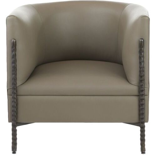 Escondido Dove Leather and Bronze Lounge Chair