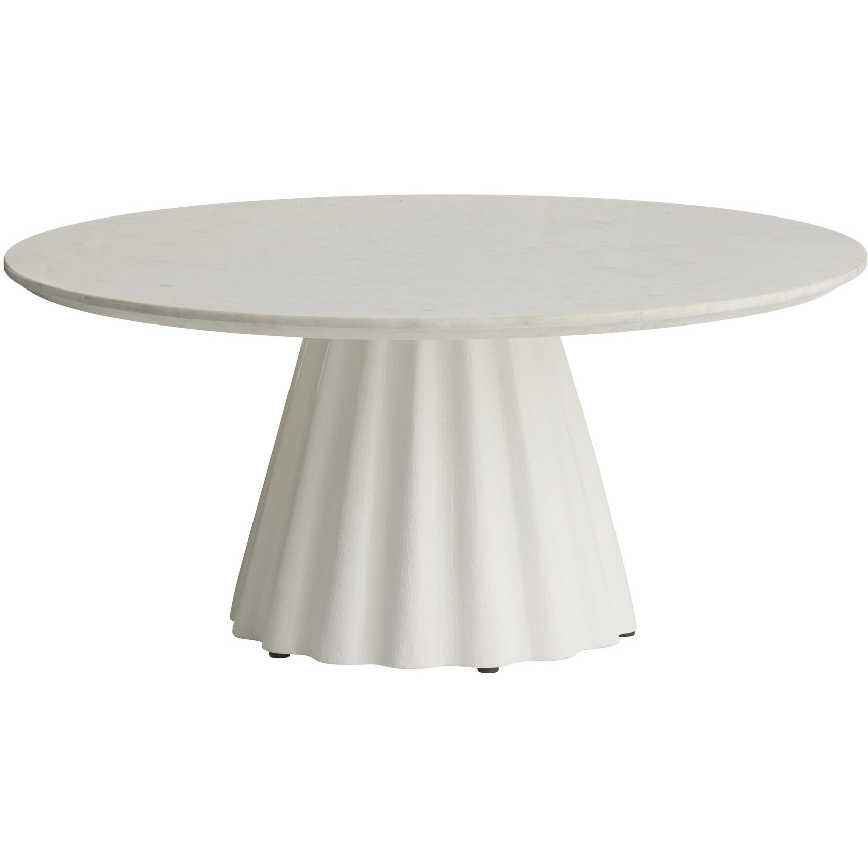Rinny 38 inch White and White Gesso Coffee Table