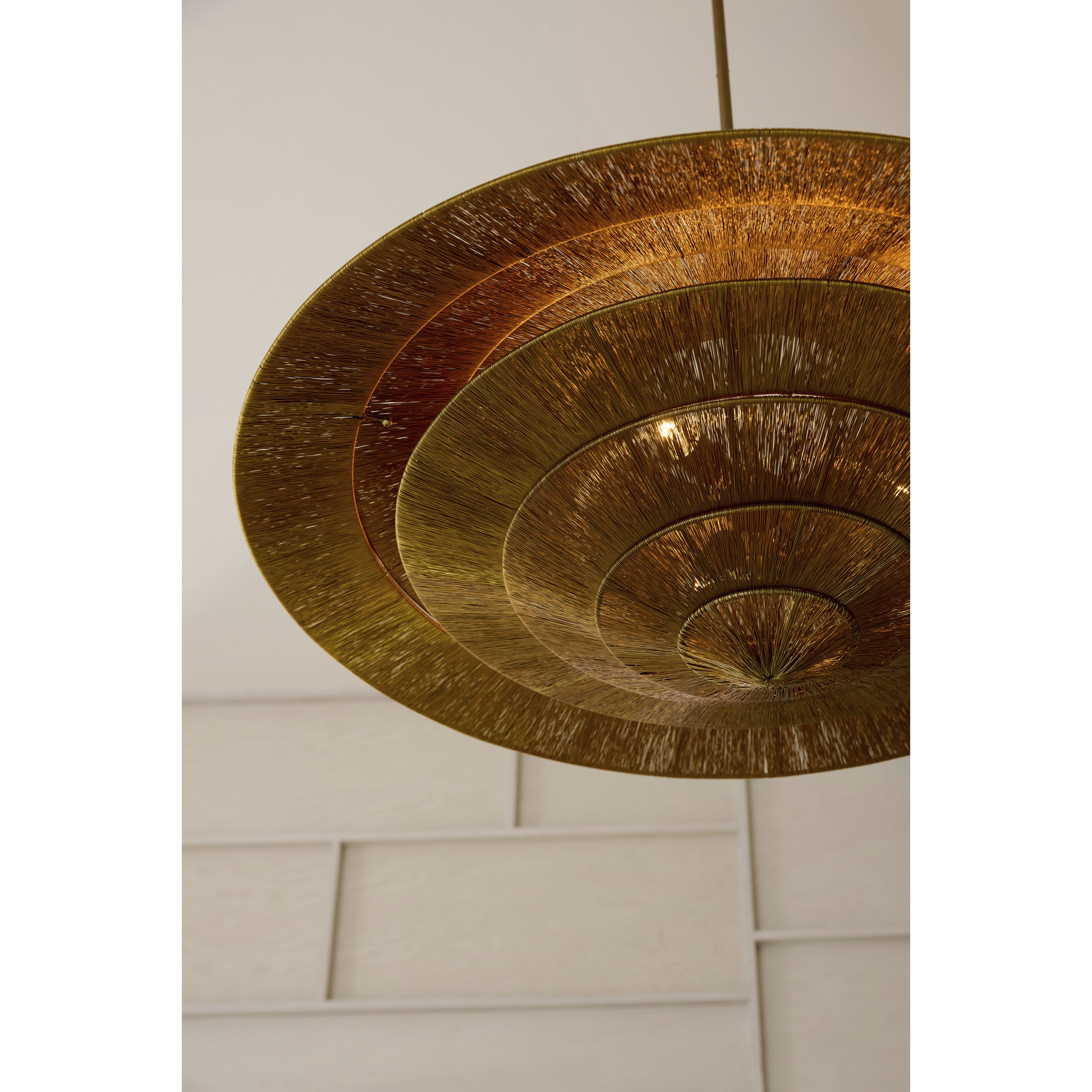 Lexa 3 Light 40 inch Vintage Brass Pendant Ceiling Light
