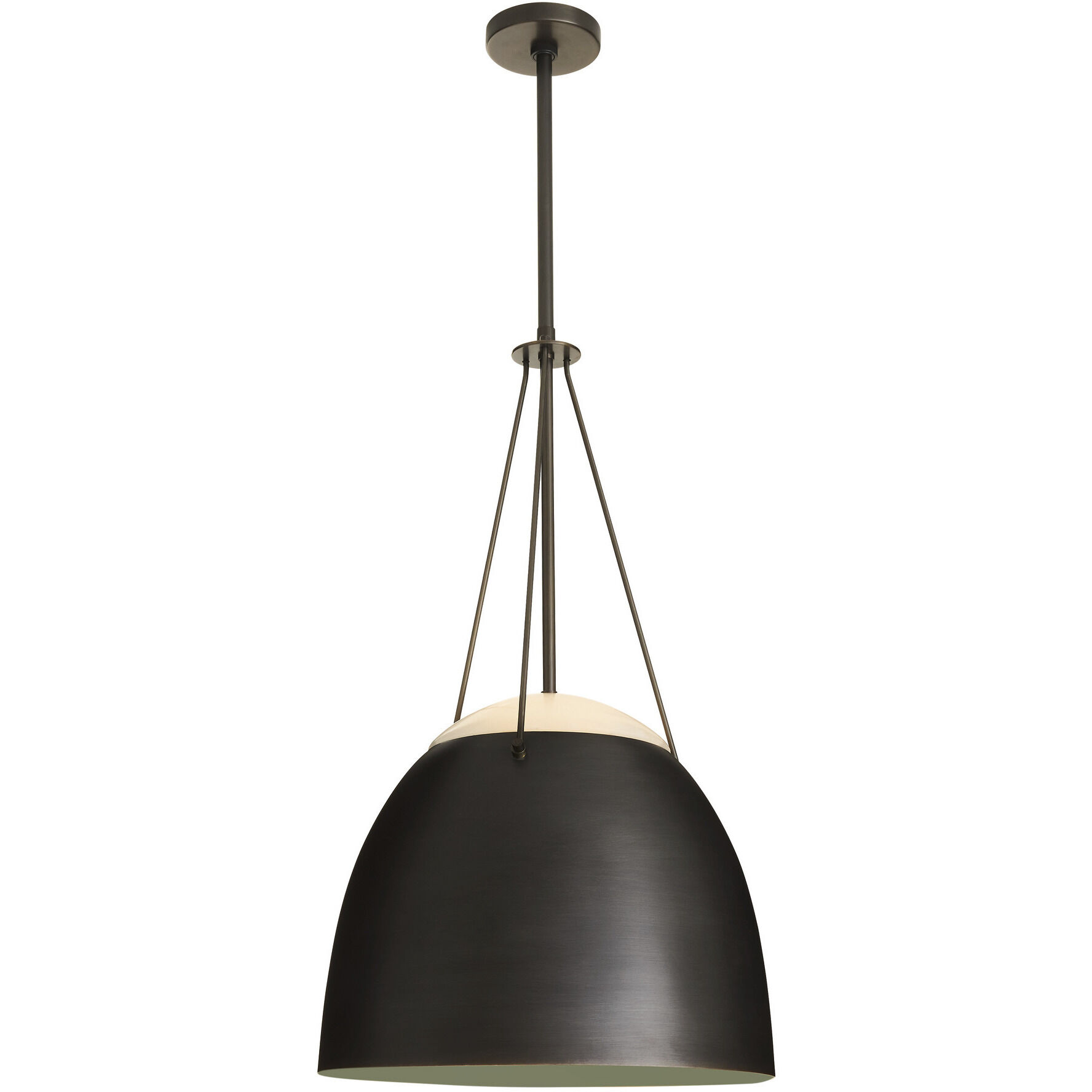 Leda 1 Light 16 inch English Bronze and White Pendant Ceiling Light